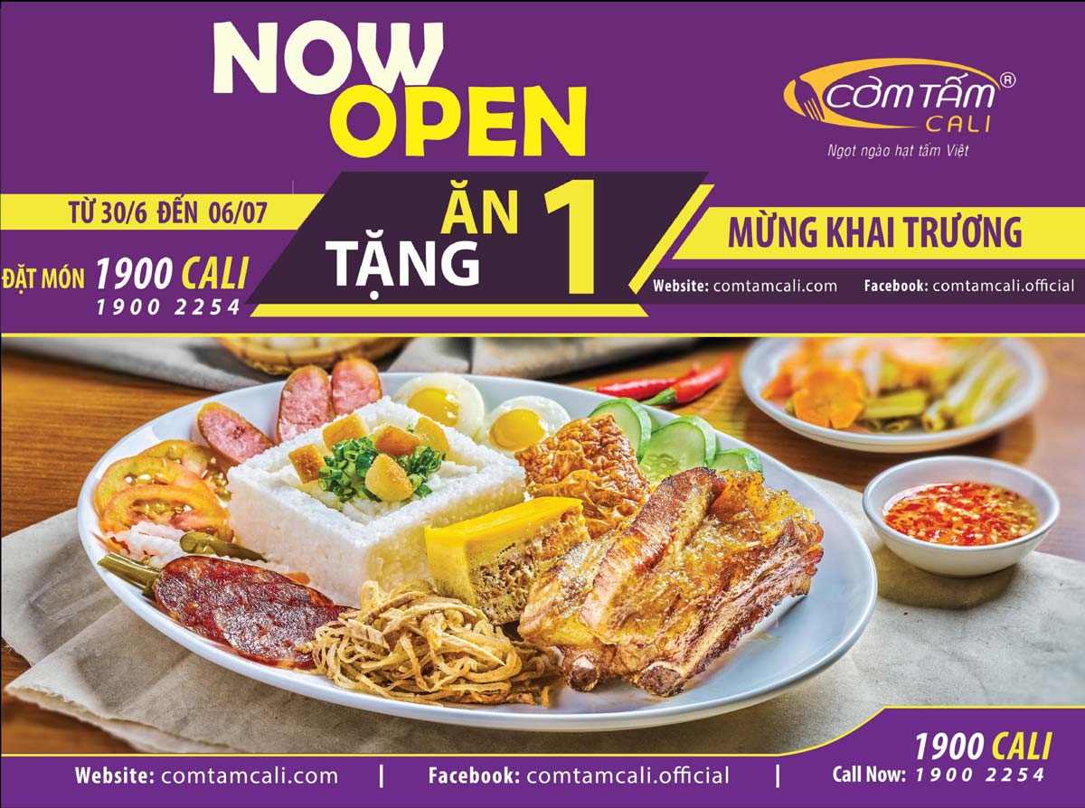 Cơm Tấm Cali tiếp tục hân hoan chào đón thành viên thứ 23 gia nhập hệ thống chi nhánh “đồ sộ”, tại địa chỉ 87E - 87D Nguyễn Thị Nhỏ, P. 2, Q.6, Tp. HCM.