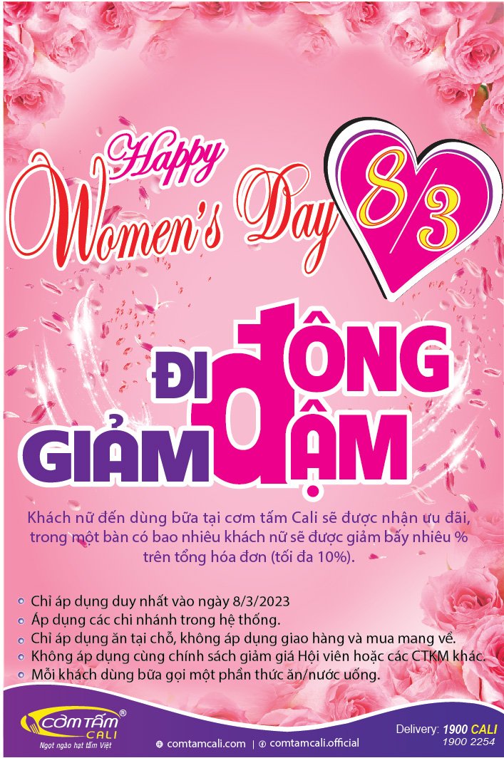"ĐI ĐÔNG-GIẢM ĐẬM" MỪNG QUỐC TẾ PHỤ NỮ 8/3